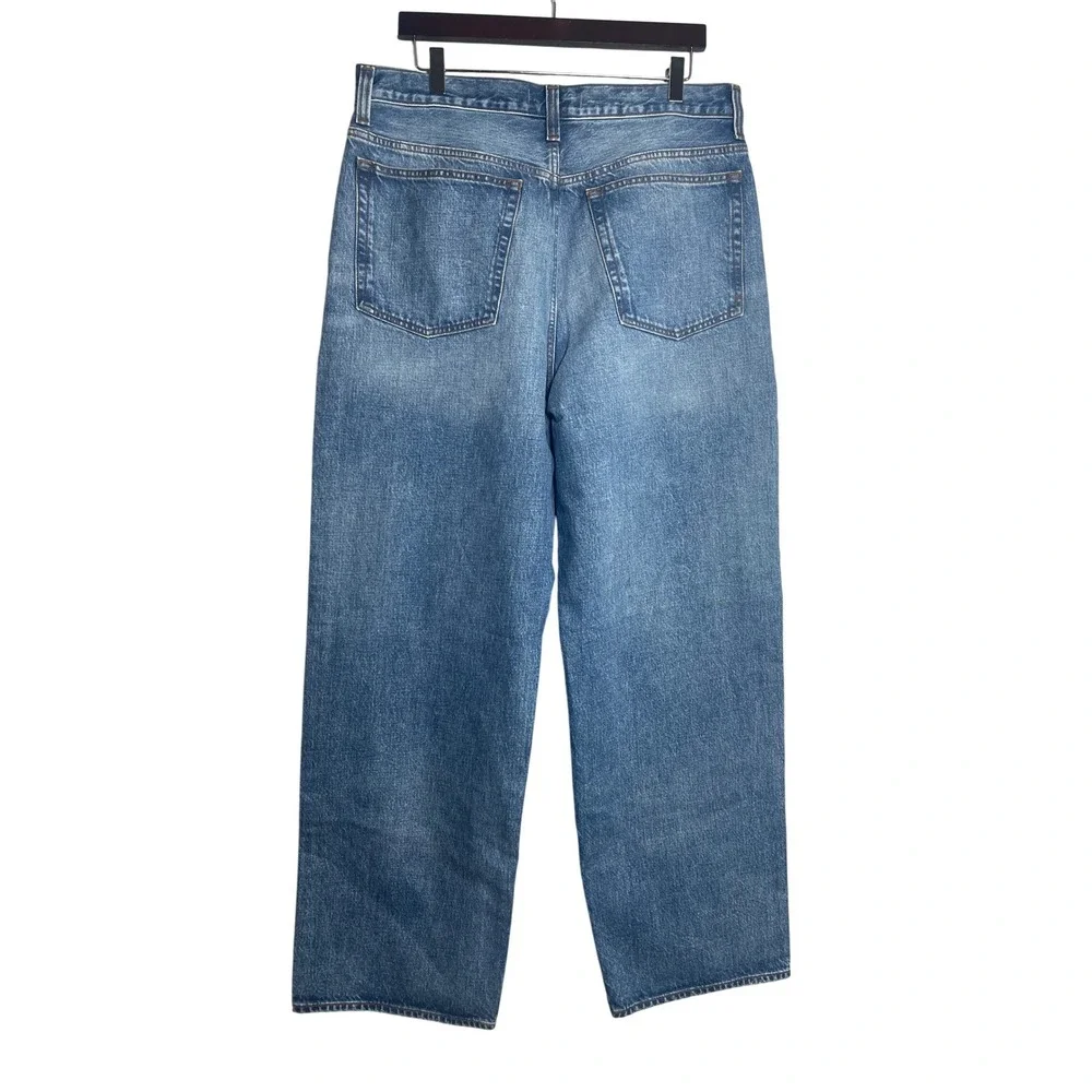 MADEWELL The Wide-Leg Jean 35x32 Medium Wash Denim NEW Casual Rigid NT829